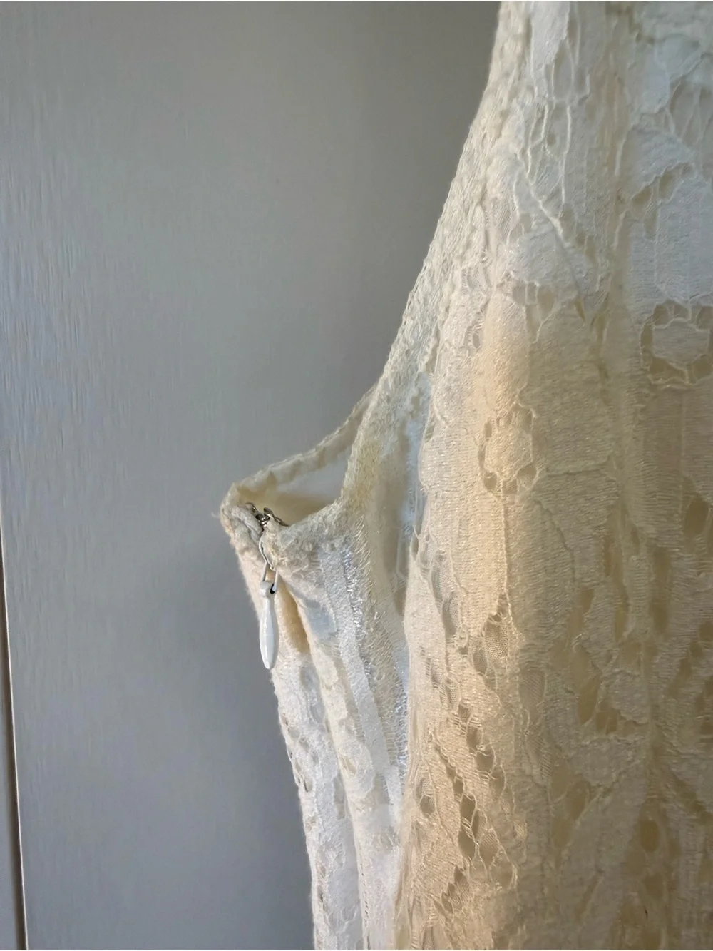 Free People White Lace Knee-Length Dress | Boho Cottagecore Wedding Bridal M